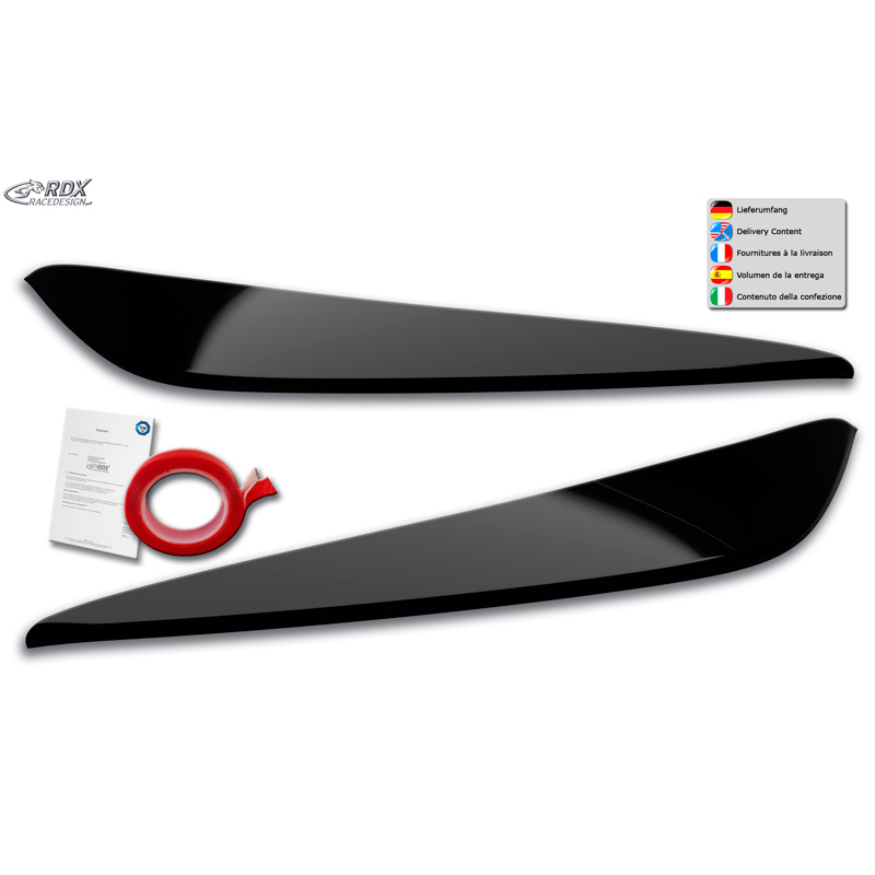 Koplampspoilers  BMW 2-Serie Gran Coupe (F44) 2019- (ABS Glanzend Zwart)