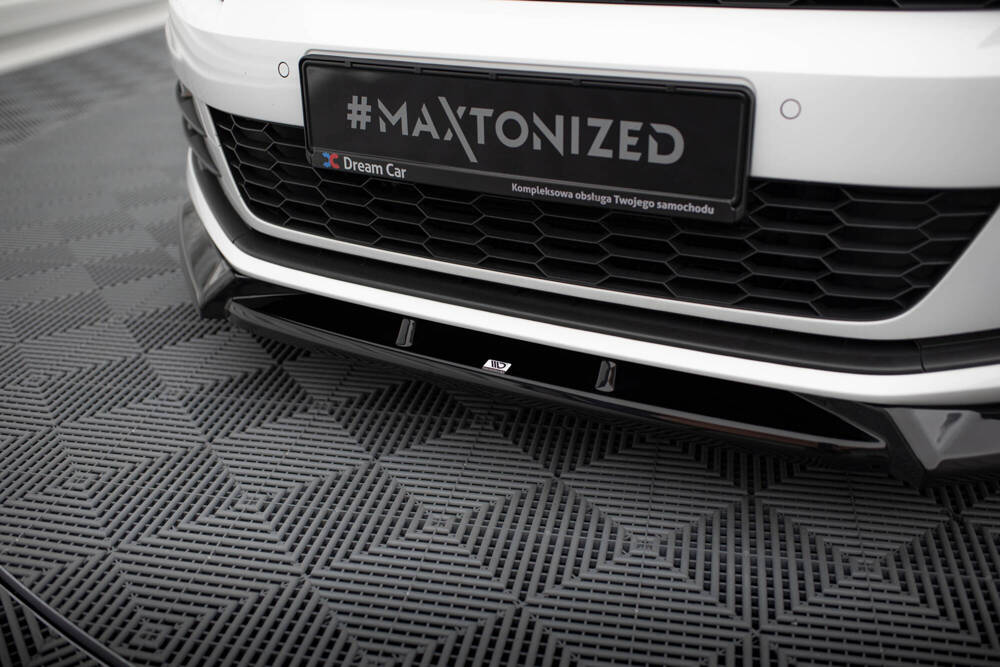 Voorspoiler V.2 Volkswagen Scirocco FL Maxton Glans Zwart