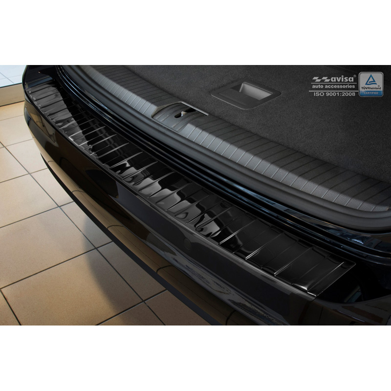 Zwart-Chroom RVS Achterbumperprotector  Volkswagen Touran III 2015- incl. R-Line 'Ribs'