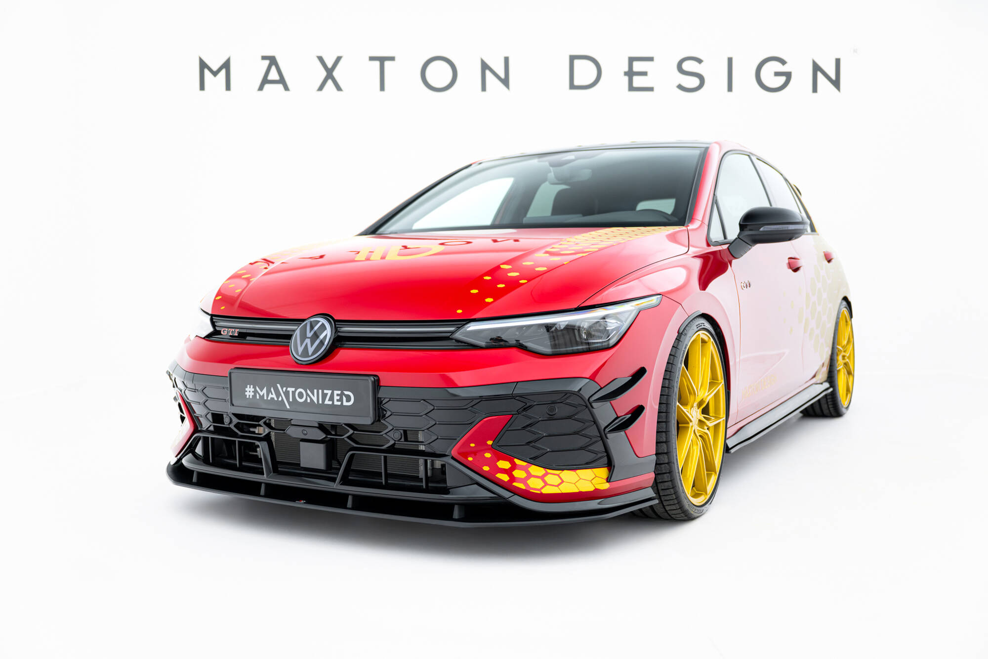 Street Pro Voorspoiler Volkswagen Golf GTI Clubsport MK8 Facelift Maxton Glanzend zwart