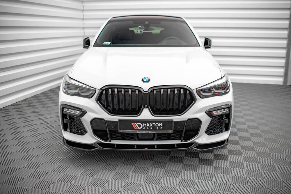 Voorspoiler V.1 BMW X6 M-pakket G06 glans zwart