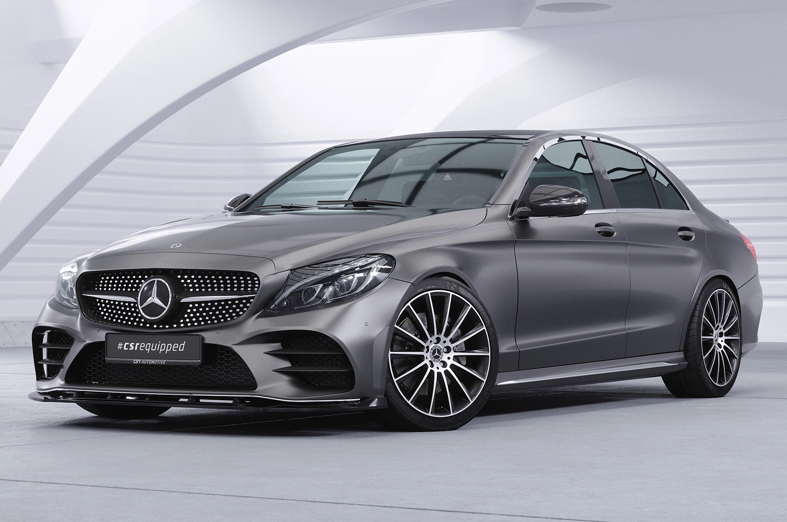 Voorspoiler Mercedes-Benz C-Klasse W205 AMG-Line Glans Zwart (03/2018–2021) CSR