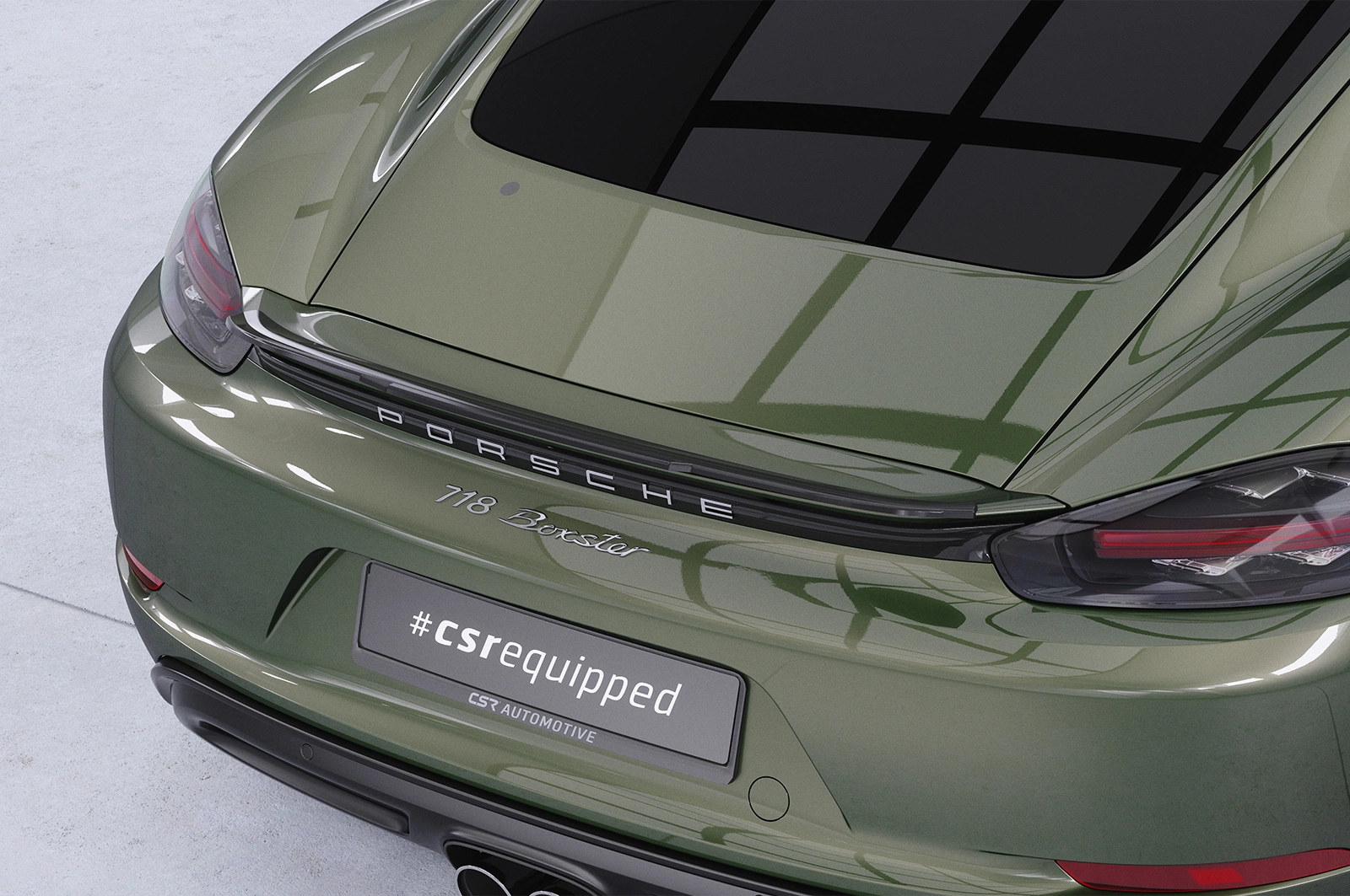Achterspoiler Porsche 718 Cayman (Typ 982) (2016–heden) Glans Zwart – CSR Automotive