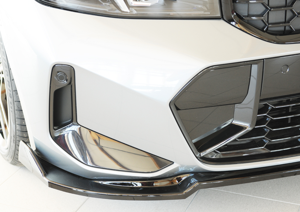 Voorspoiler BMW 3 Serie M Pakket G20 G21 FL Rieger Glans Zwart