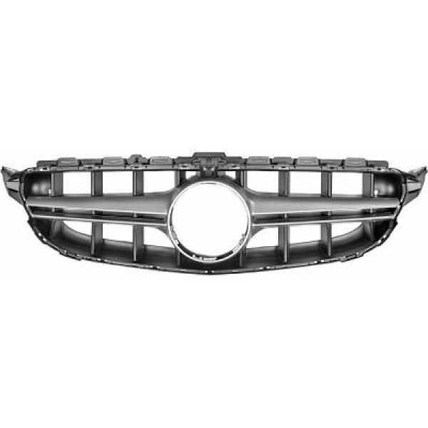 Grill Mercedes W205 13-18 Zwart Alu AMG-look Camera