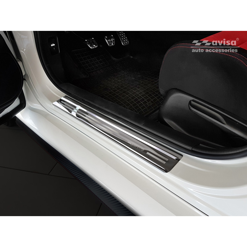 Zwart glanzend RVS Instaplijsten  Honda Civic X HB 5-deurs 2017-2022 'Sportline' - 4-delig