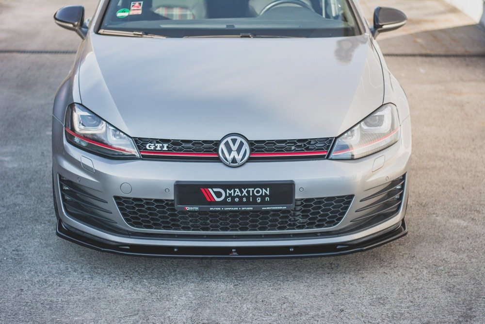 Voorspoiler V.1 VW Golf 7 GTI Maxton Glans Zwart
