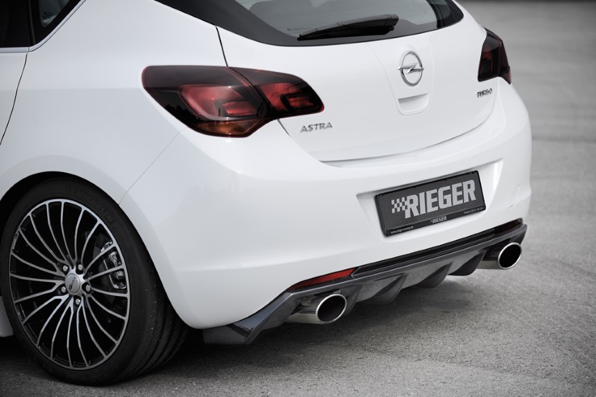 Diffuser Astra J Rieger uitlaat links + rechts carbon-look