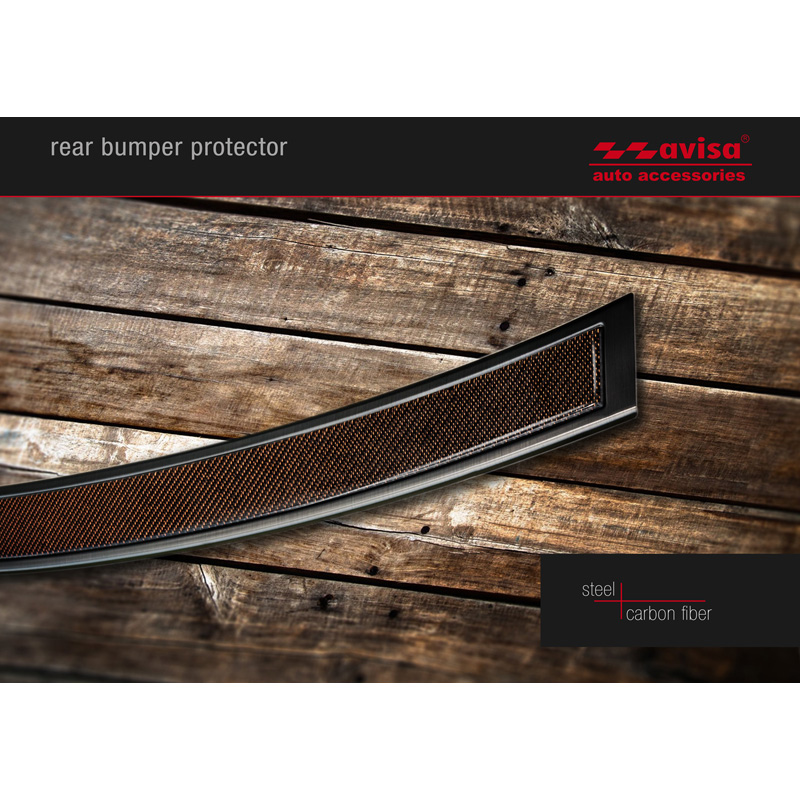 RVS Achterbumperprotector 'Deluxe'  Mercedes GLC 2015-2019 & FL 2019- Zwart/Rood-Zwart Carbon