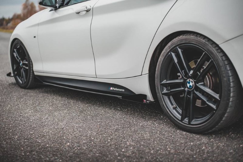 Race Zijskirts + rand BMW 1-Serie/M140I F20 Maxton Design zwart V.2