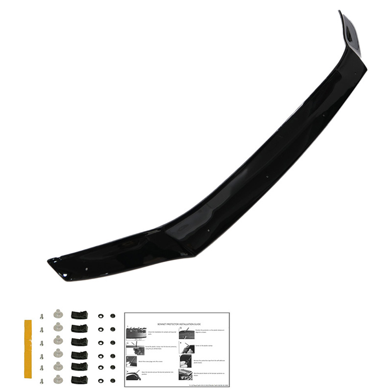 Motorkapbeschermer (steenslagcover)  Volkswagen Crafter MK2 2016- & MAN TGE MK1 PreFacelift 2016- - Glanzend zwart