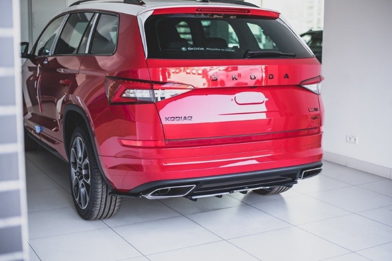 Achterzijde skirts Skoda Kodiaq 1 RS Maxton Design glans zwart