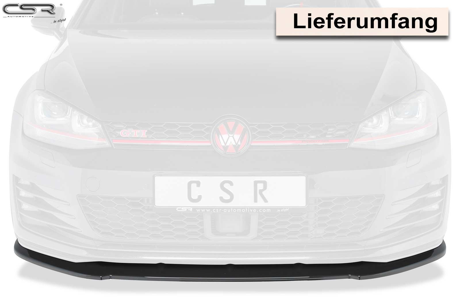 Voorspoiler VW Golf VII GTI Mat Zwart