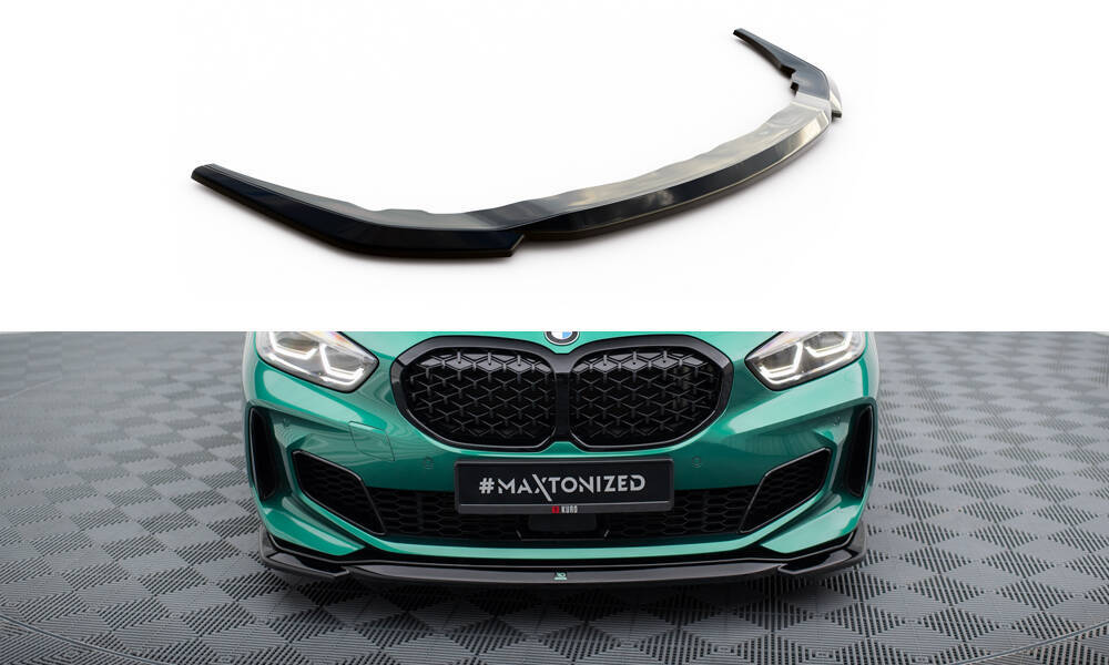 Voorspoiler V.10 BMW 1 F40 M135i Maxton Glans Zwart