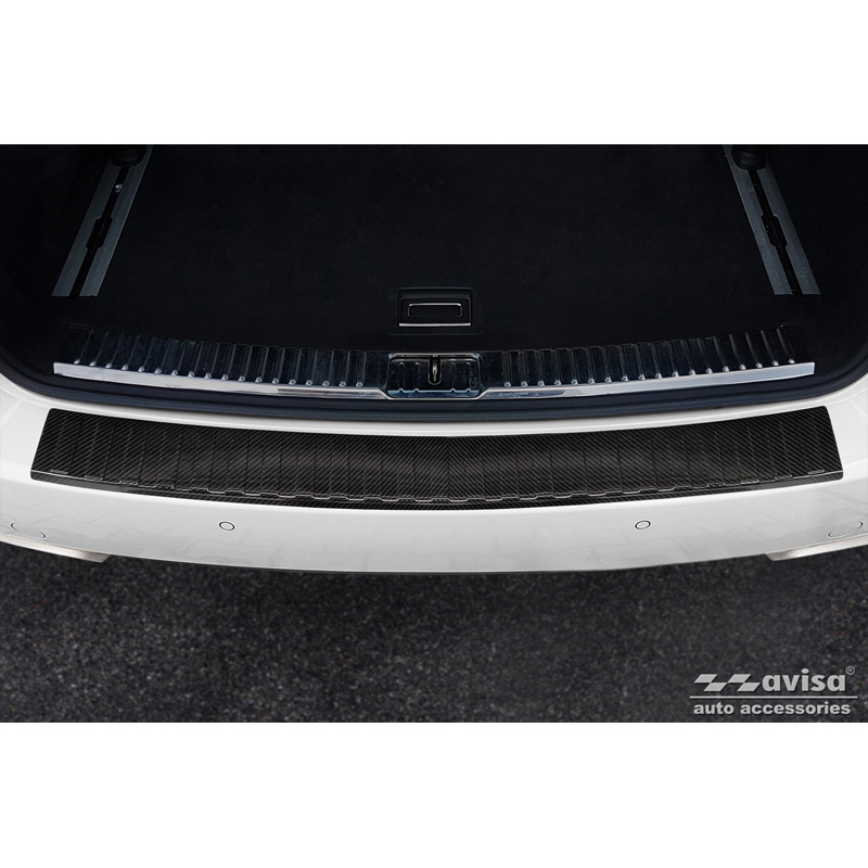 Echt 3D Carbon Achterbumperprotector  Porsche Cayenne II 2010-2014 'Ribs'