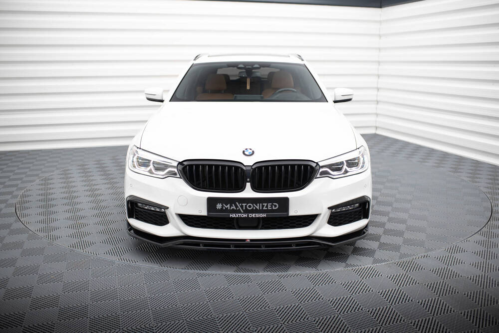 Voorspoiler V.3 BMW 5 Serie M Pakket G30 / G31 Maxton Glans Zwart