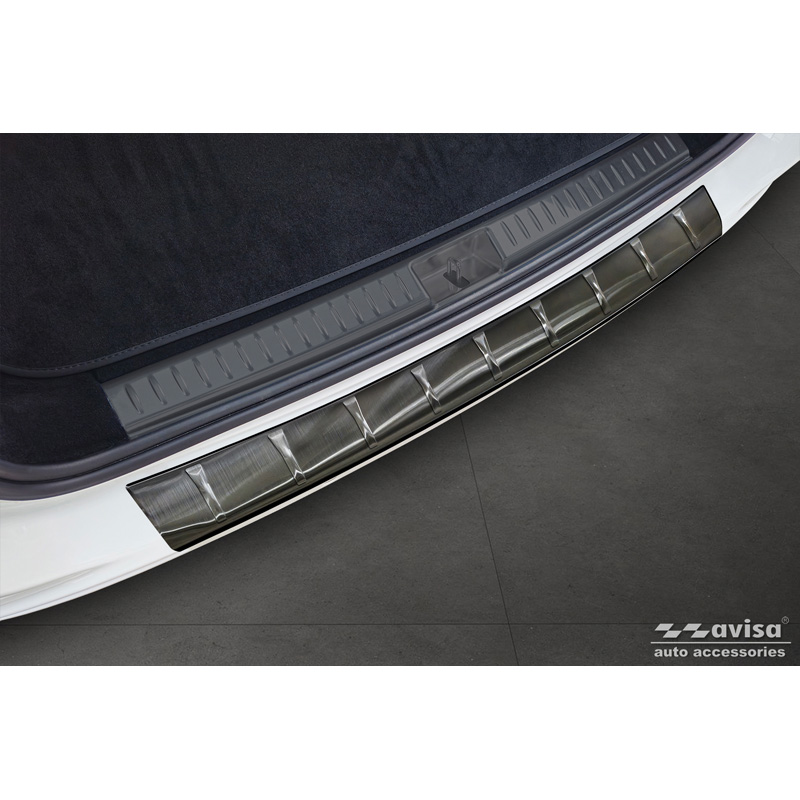 Zwart RVS Achterbumperprotector  Mercedes E-Klasse (S214) Estate 2023- 'Ribs'