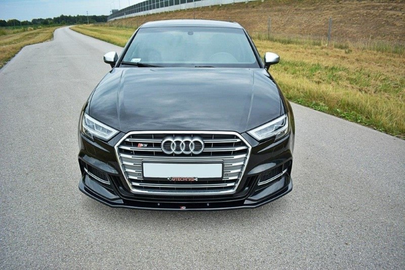 Voorspoiler V.1 Audi S3 / A3 S-Line 8V FL Glanzend zwart