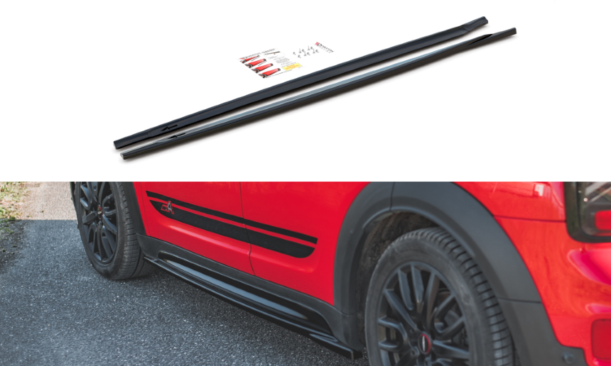 Zijskirts Mini Countryman F60 Maxton Design glans zwart