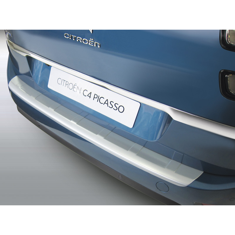 ABS Achterbumper beschermlijst  Citroën C4 Grand Picasso 2013- & C4 Grand Spacetourer 2018- Zilver 'Ribbed'