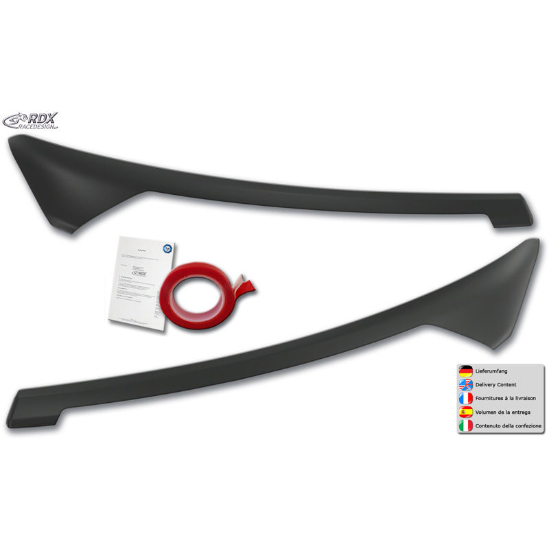 RDX Koplampspoilers  Ford Transit Courier & Tourneo Courier 2023- (met LED-richtingaanwijzers en DRL) (ABS)