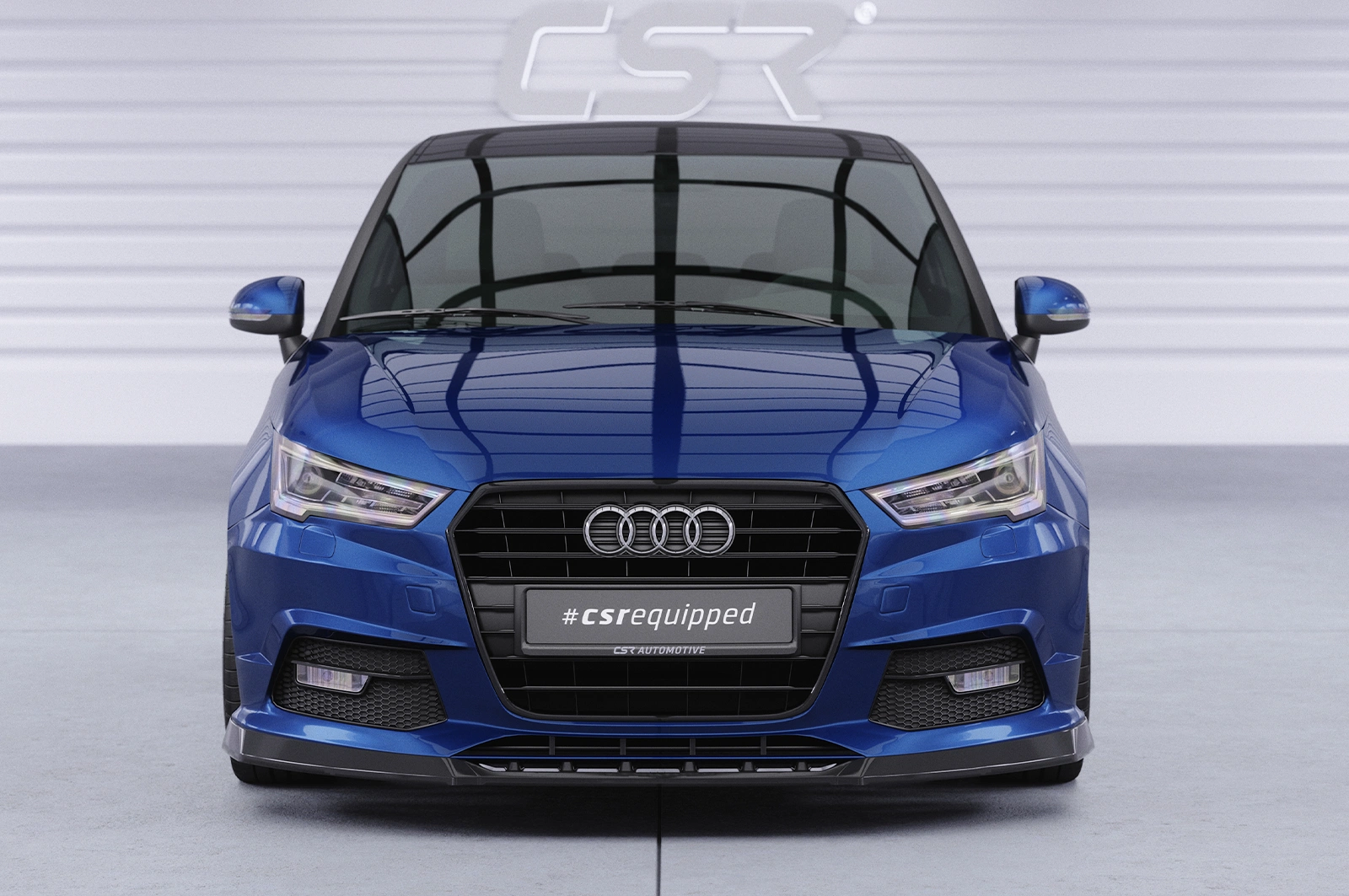 Voorspoiler Audi A1 8X glans zwart – 2015–2018 (Facelift)