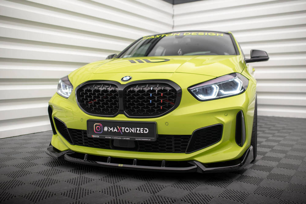 Voorspoiler V.7 BMW 1 F40 M Pakket & M135i Maxton Glans Zwart