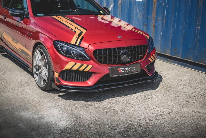 Race voorspoiler + rand Mercedes AMG C43 Coupé C205 Maxton Design zwart