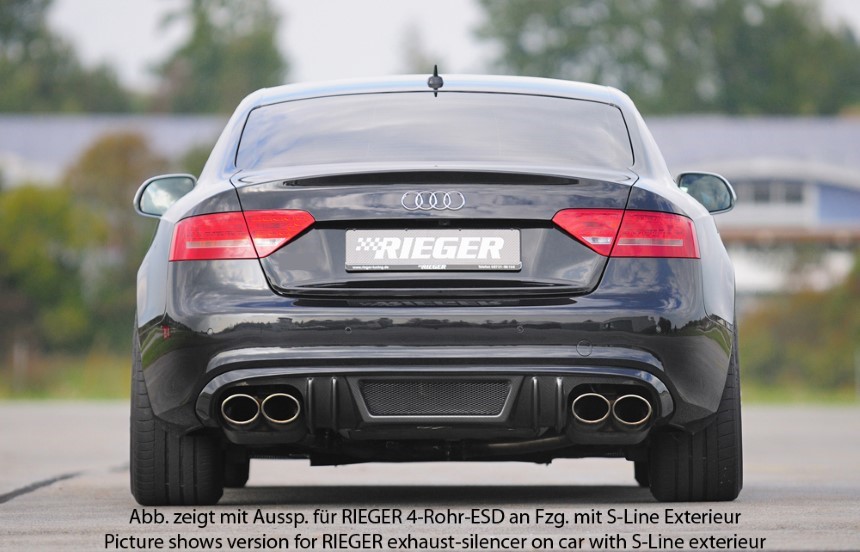 Diffuser Audi A5 Rieger uitlaat links + rechts carbon-look