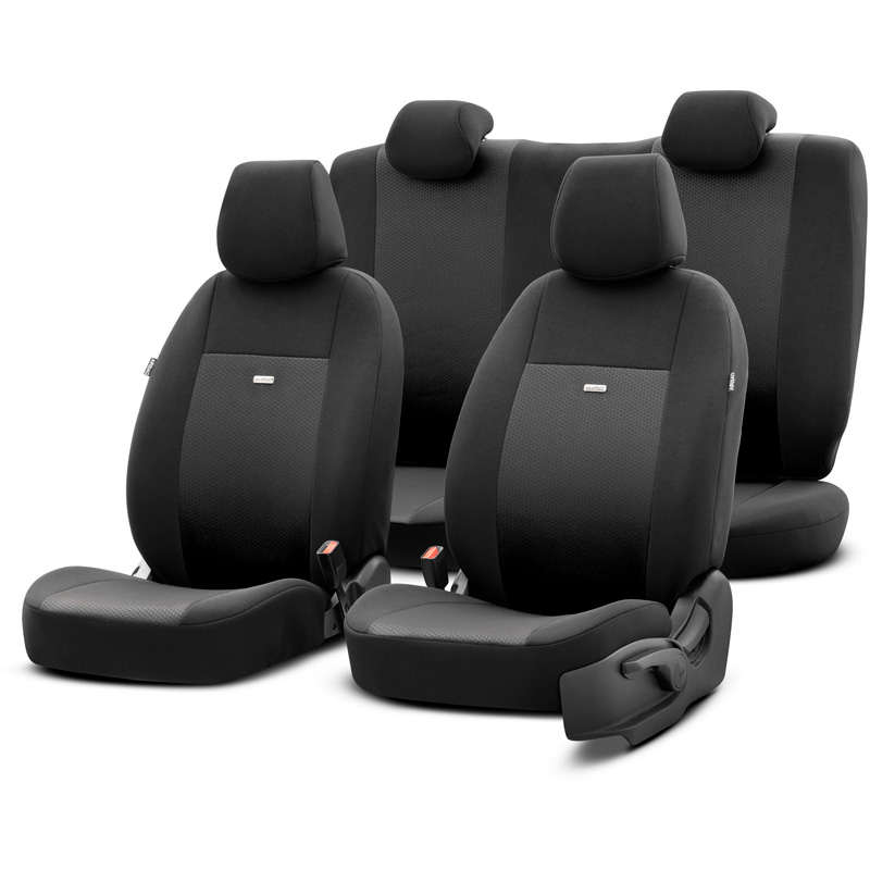 otoM Universele Stoffen Stoelhoezenset 'SelectedFit Flex' Zwart - 10-delig - geschikt voor Side-Airbags