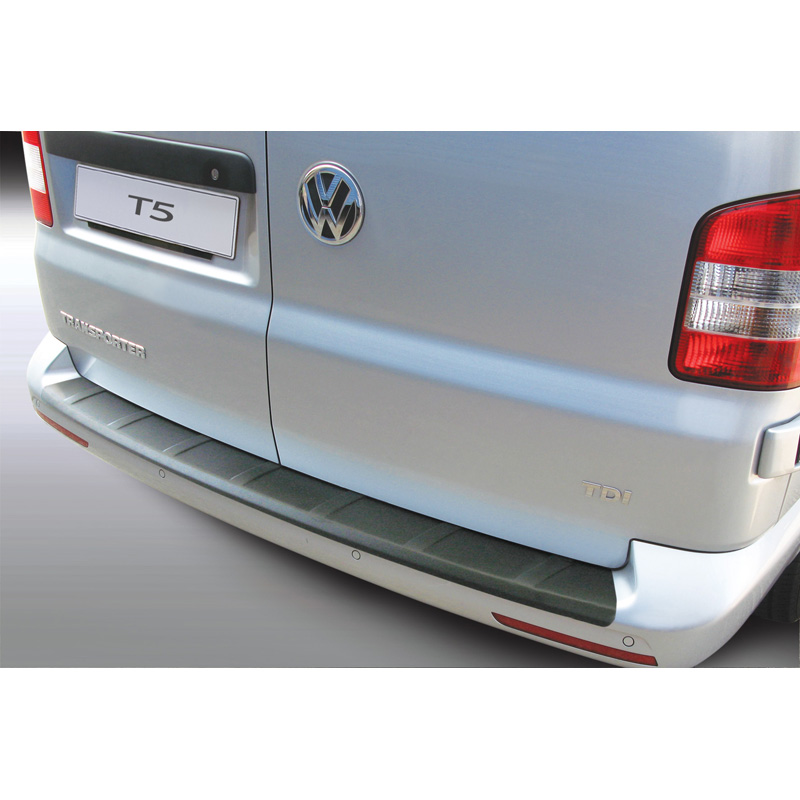 ABS Achterbumper beschermlijst  Volkswagen T5 Caravelle/Multivan 2012-2015 'Ribbed' (voor gespoten bumpers) Zwart