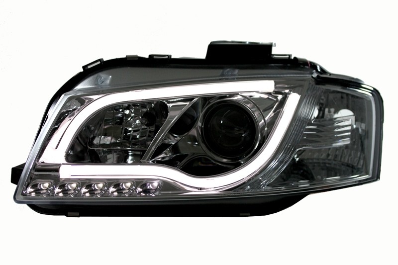 Headlights Audi A4 8E A3 8P 03-08 Tube Light LED chome