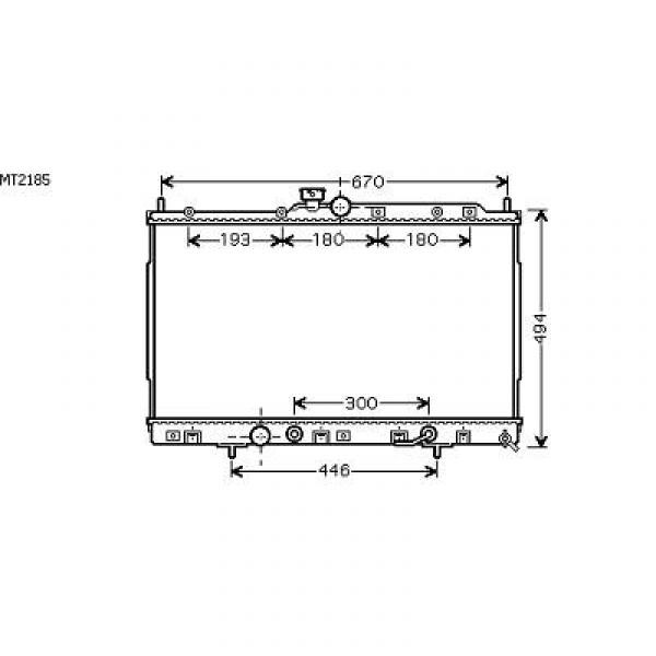 Radiator OUTLANDER 03-06 425x690x27 2.4I 16V A +/-A/C