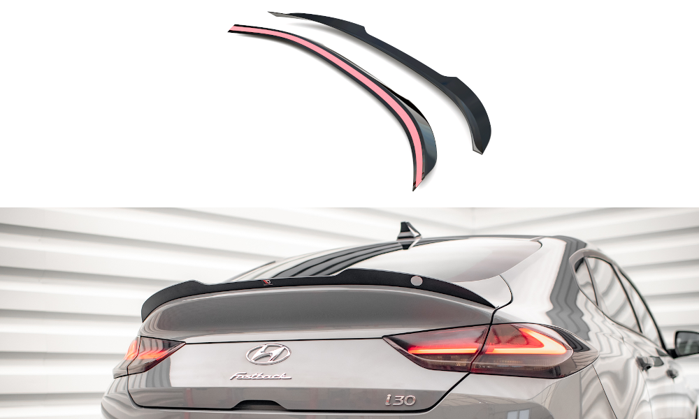 Spoiler Cap Hyundai i30 MK3 FL Fastback Glanzend Zwart Maxton