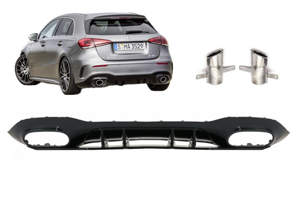 Diffusor Mercedes A klasse W177 A35 Look Chroom Sierstukken