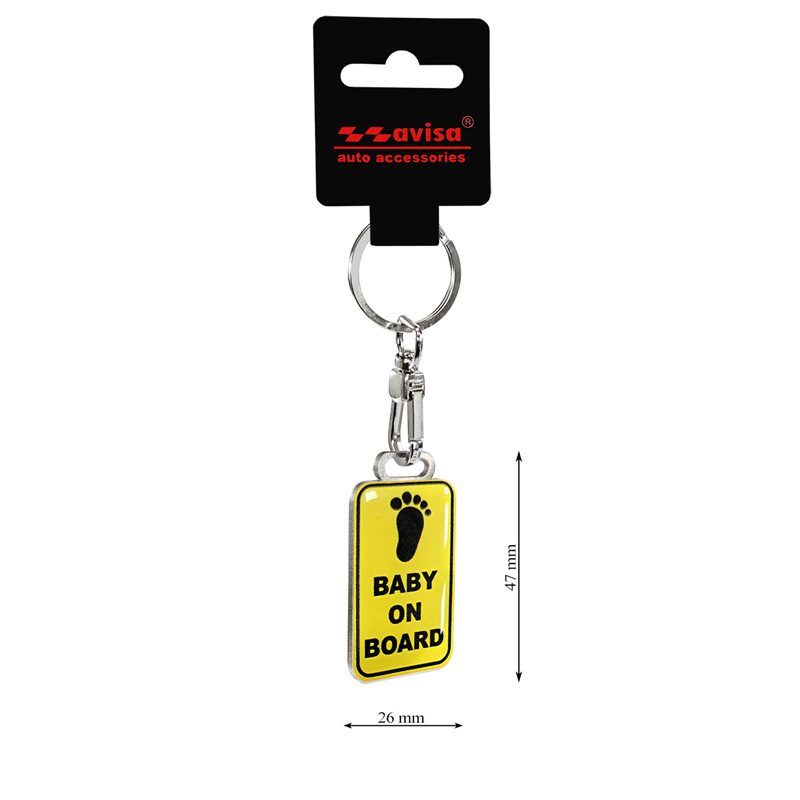 RVS sleutelhanger - 'Baby On Board'
