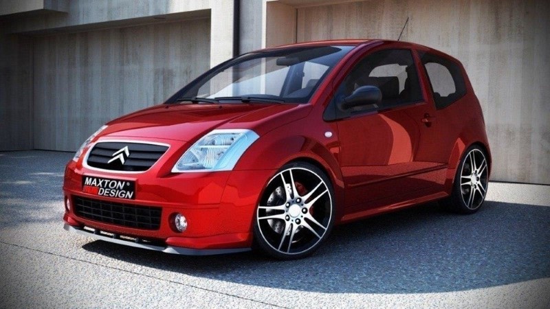 Voorspoiler Citroen C2 VTS Glanzend Zwart
