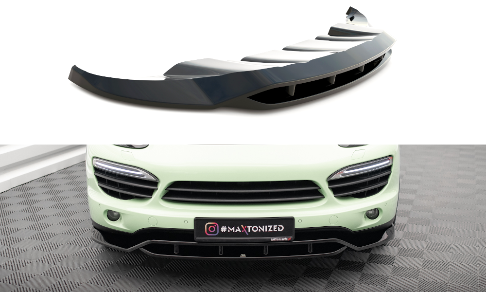 Voorspoiler Porsche Cayenne MK2 Maxton Glans Zwart