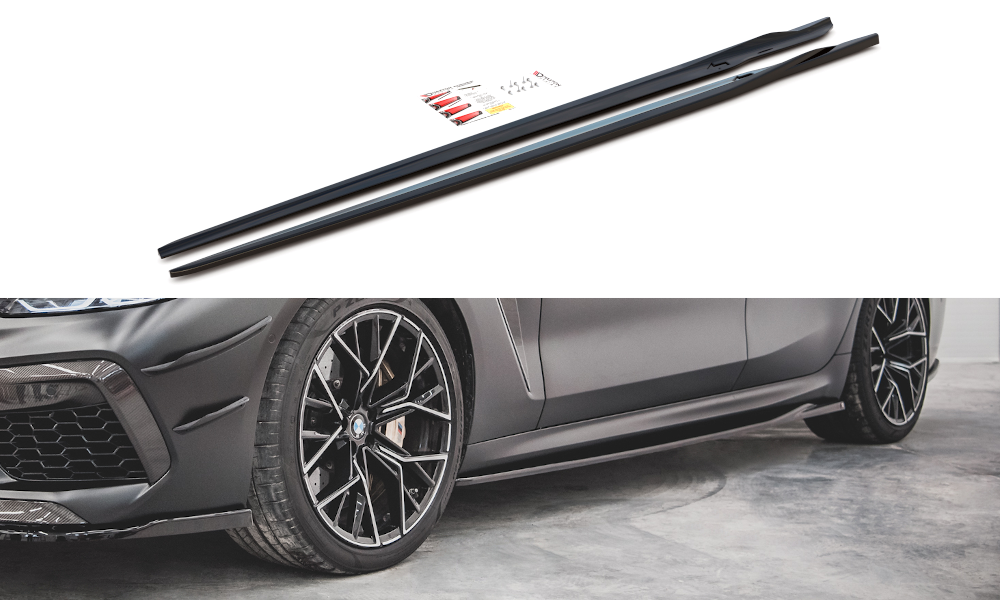 Sideskirts V.2 BMW M8 M850i Gran Coupe Maxton Glans Zwart