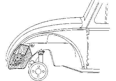 bumpersteun, links,-1967 VW Kever