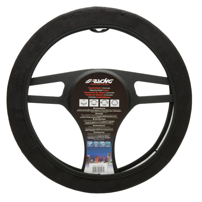 Simoni Racing Stuurwielhoes Black Face - Zwart Microvezel - 35-38mm
