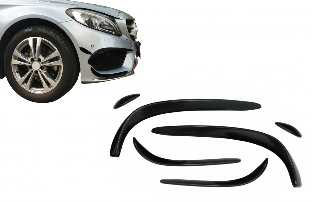Canards Mercedes C Klasse W205 15-18 Glans Zwart