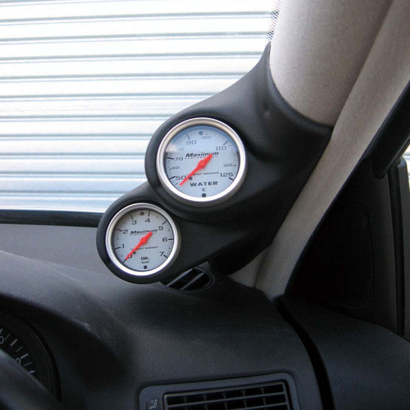 RGM A-Pillarmount Rechts - 2x 52mm -  Seat Ibiza/Cordoba 6K2 1999-2002 - Zwart (ABS)