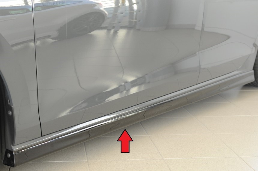 Zijskirts Volkswagen Golf 8 Standaard model / GTI / GTE / GTD Rieger Glans Zwart