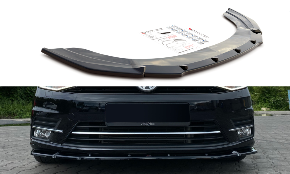 Voorspoiler VW Caddy Mk.4 Maxton Glans Zwart