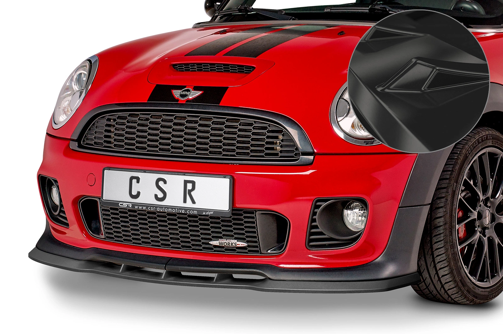 Voorspoiler Mini R56 John Cooper Works CSR glans zwart – 06/2006–11/2013