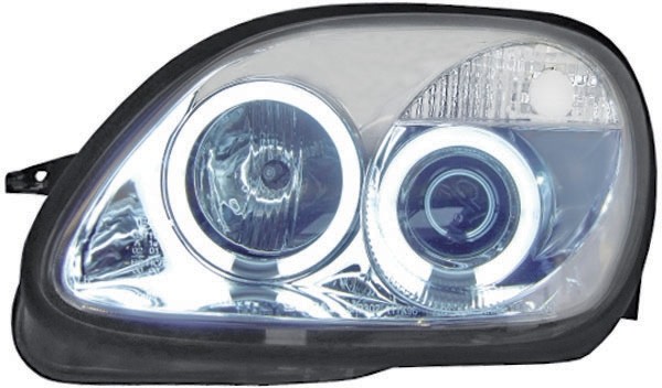 Faros Mercedes SLK 96-04 H1+H1 Angel Eyes CCFL chome