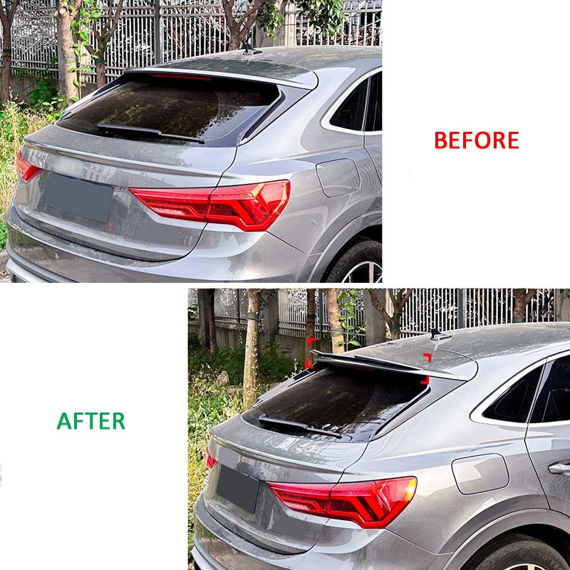 Dakspoiler (Spoiler Cap)  Audi Q3 (F3N) Sportback 2019-2025 (ABS Glanzend zwart)