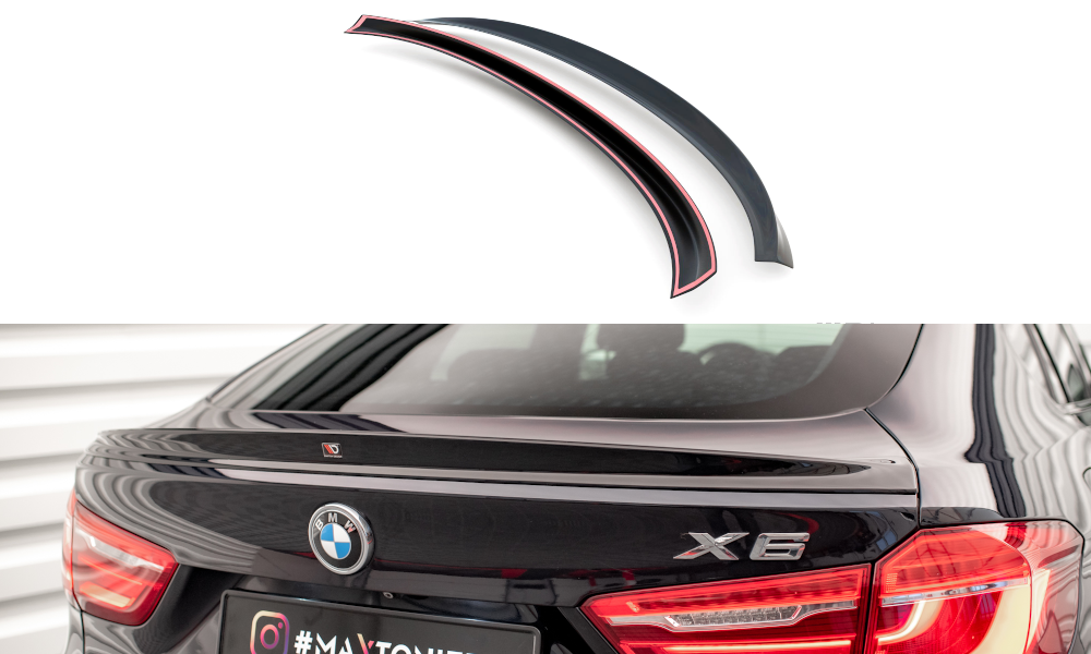 Spoiler BMW X6 M pakket F16 Maxton Glans Zwart