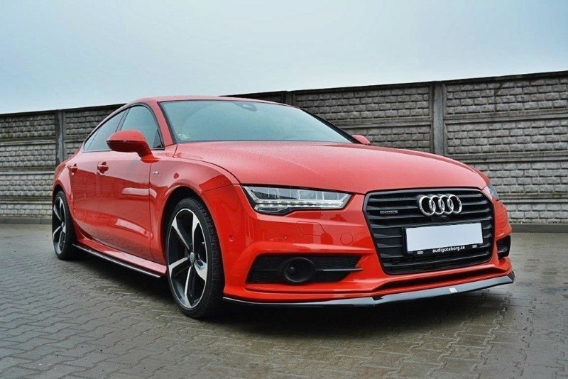 Voorspoiler Audi S7 / A7 S-Line C7 FL Glanzend Zwart